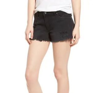 BP Fray Hem Denim Shorts Mid-Rise